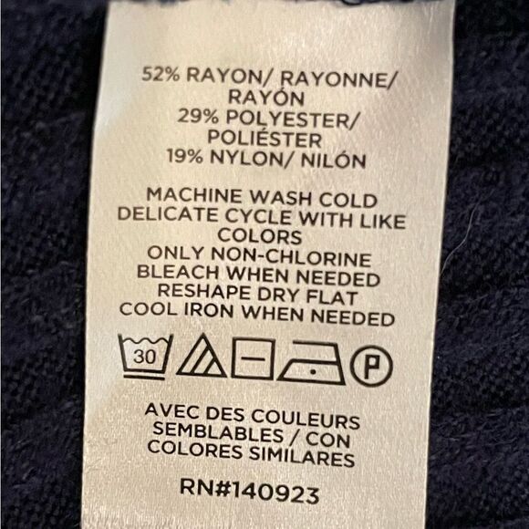 Loft Ribbed Scoop‎ Neck Shift Dress Short Sleeve Navy Blue Women’s Medium - Picture 8 of 8